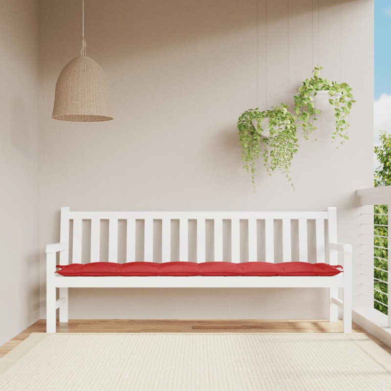 Coussin de banc en tissu Oxford, Rouge, H 2,8 po x l 78,7 po x P 19,7 po