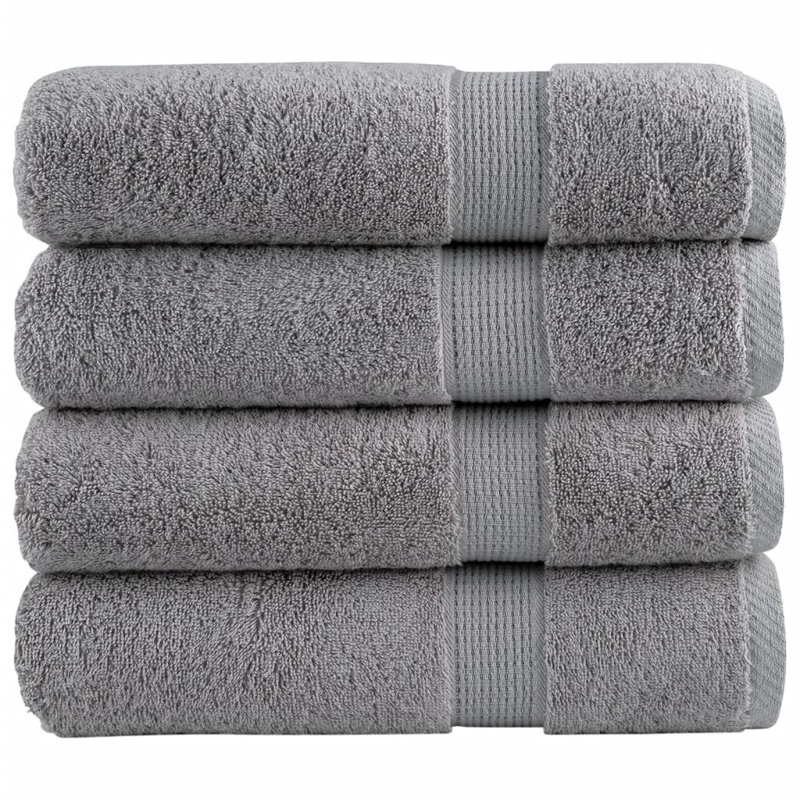 Premium Bath Towels SOLUND 600Gsm, 140cm L x 70cm W, Purple, Bath Towels - 4 Pack