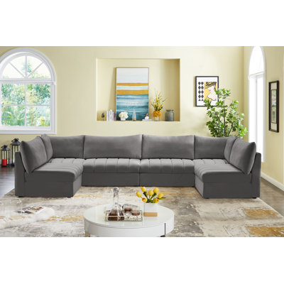 Haryson Velvet U-Shaped Sectional Reversible