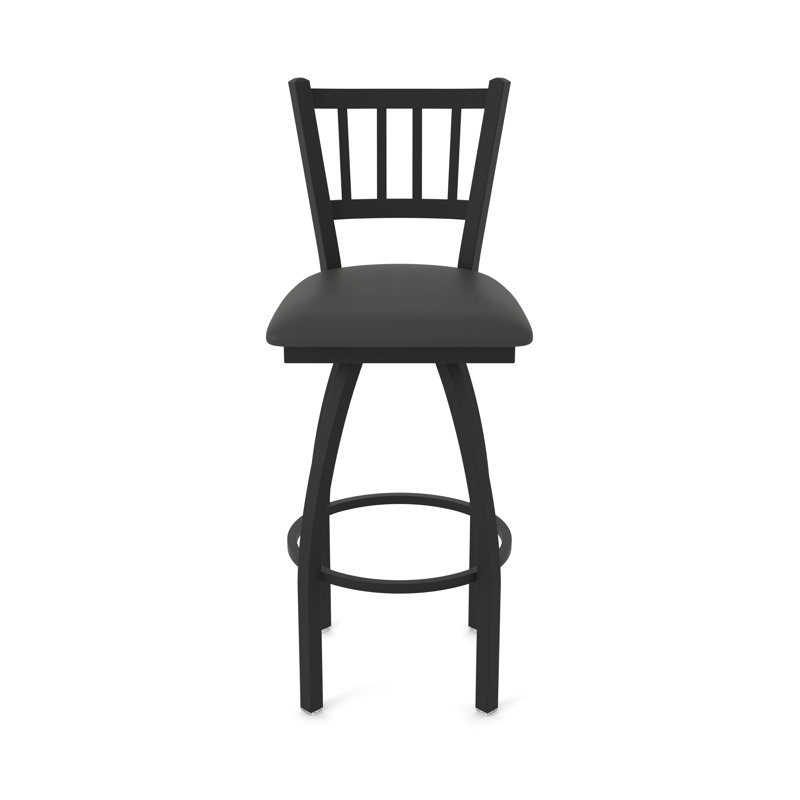 Tabouret pivotant 810 Contessa, Vinyle - fer Canter, Noir froissé, Tabouret de bar (siège d'une hauteur de 30 po)