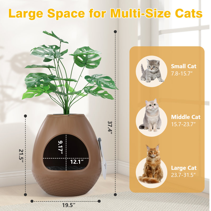 Litière pour chat avec contrôle intelligent des ordures et système de ventilation silencieux, litière autonettoyante avancée