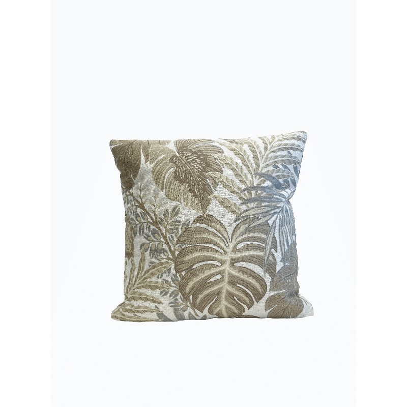 Coussin intérieur / extérieur Destinnie, Floral brun clair, 20 po x 20 po