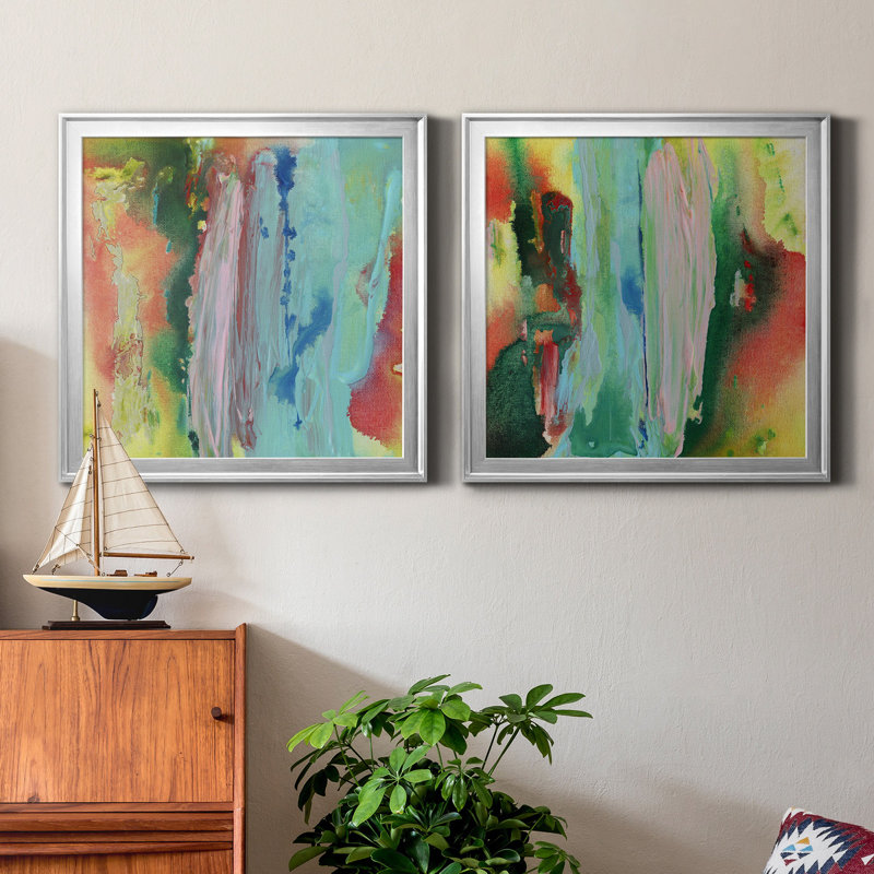 «Long Lake I», reproduction de photo sur toile 2 pièces, Argent, H 26,5 po x l 53 po x P 1,5 po