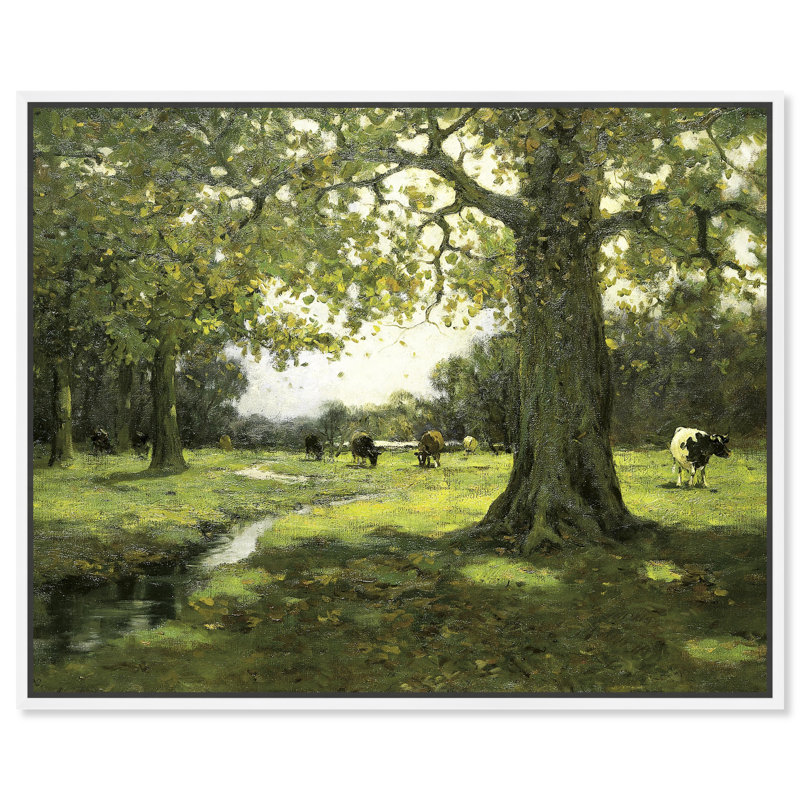 «Meadow Brook» par Charles Paul Gruppe, art mural par Art Remedy, Cadre blanc, H 17 po x l 21 po