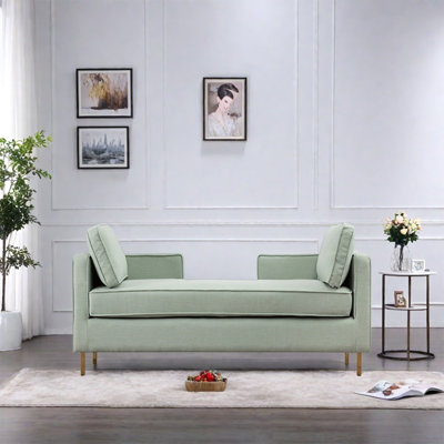 Tabouret simple en bois massif vert clair