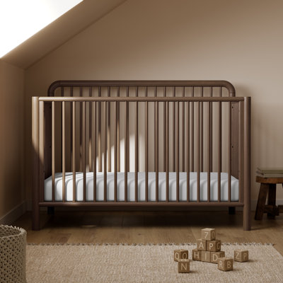 Porto Deluxe 5-in-1 Convertible Crib with Bonus Toddler Guardrail - Hazelnut