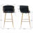 Fiaz Swivel Upholstered Bar Stools Velvet Counter Stools with Metal Frame (Set of 2)-2111760308-2133261485