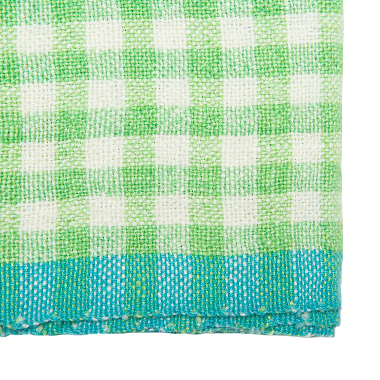 Reversible Linen Napkin, Lime/Aqua