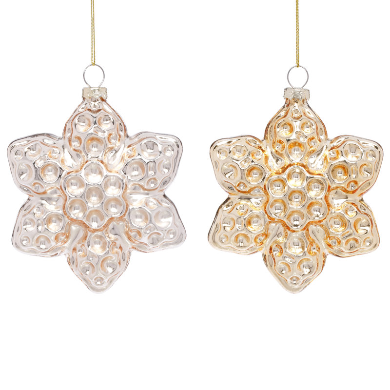 Crystal Star Flower Ornament, 4.5 Inches
