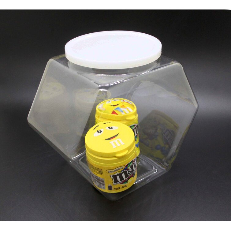 Prep & Savour 1 Gallon Plastic Candy Bin w/ Lift Off Lid - Clear