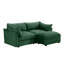 Canapé modulaire en L, canapé avec 1 repose-pieds mobile, accoudoirs en forme de croissant et coussins de dossier et d'accoudoirs enveloppants, chenille-760236866-760236869-760236871