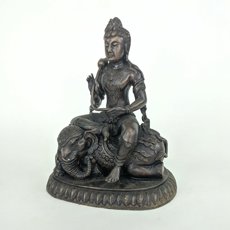 Figurine Guan Yin sur éléphant