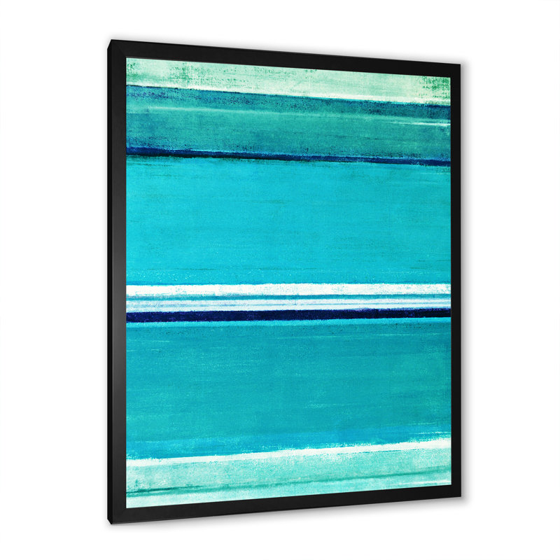 Art moderne gris et bleu II 2FDP47785, Toile avec cadre noir, H 20 po x l 12 po x P 1 po