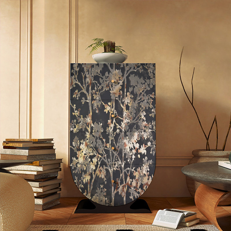Retro light luxury advanced sense decor cabinet, Black