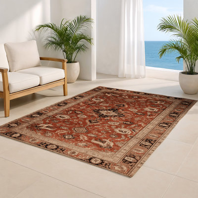 Tapis d'intérieur et d'extérieur brun Persian