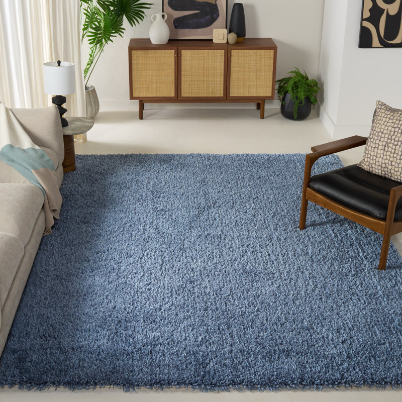 Assar Handmade Tufted Light Blue Area Rug, Rectangle 7'6" x 9'6"