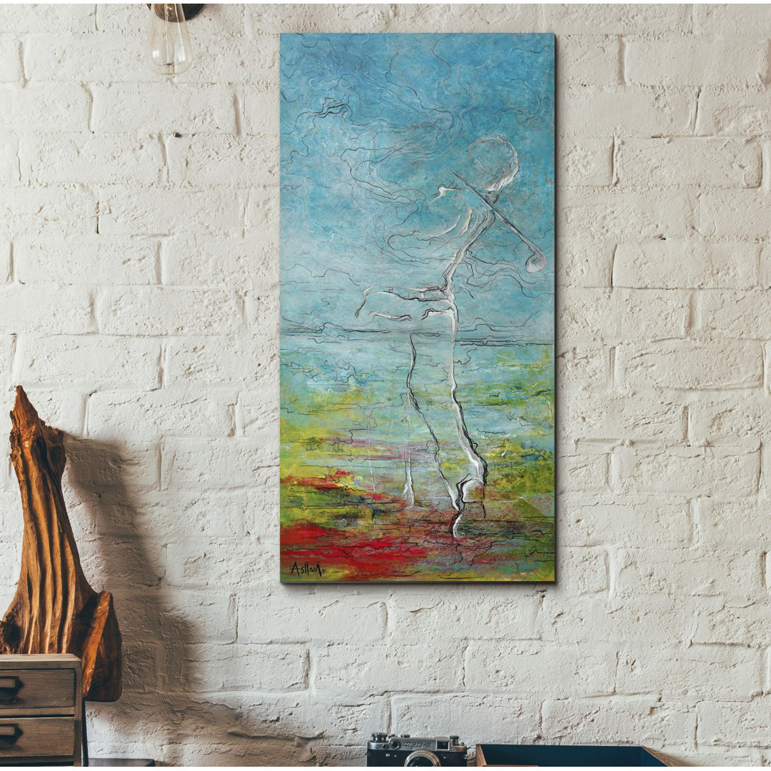 The Golfer - Wrapped Canvas Print Ebern Designs 