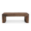 Table basse en bois naturel H 16 po L 48 po
