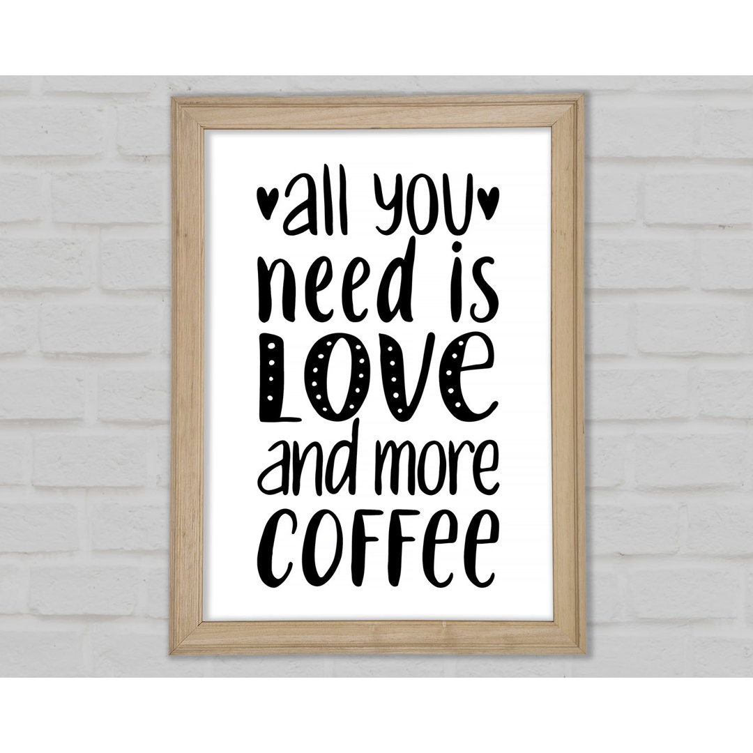 Gerahmter Druck All You Need Is Love Coffee 2