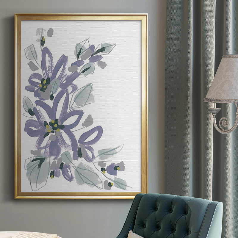 Periwinkle Patch I, reproduction d'art encadrée, Or, H 42,5 po x l 30,5 po x P 1 po