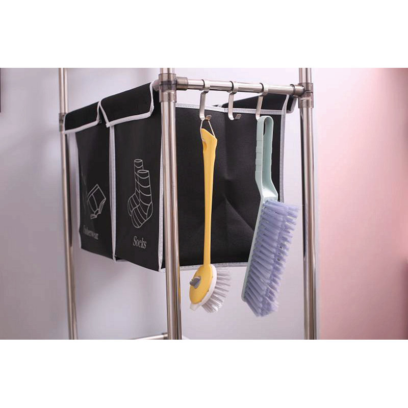 Laundry Hamper 3 Tier Laundry Sorter With 4 Removable Bags For Organizing Clothes, Laundry, Lights, Darks ,Three Hooks