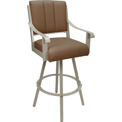 Leather Swivel Metal Counter Bar Stool 26" Seat