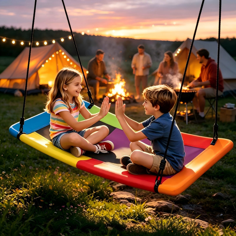 Balancelle à plateforme 60 "avec capacité de 700 lb, tissu Oxford 900D, supports réglables, prête à être accrochée en 10 minutes
