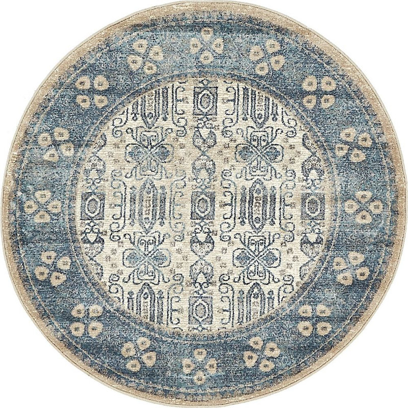 Tapis à motif oriental gris Linz, Rond 4 pi
