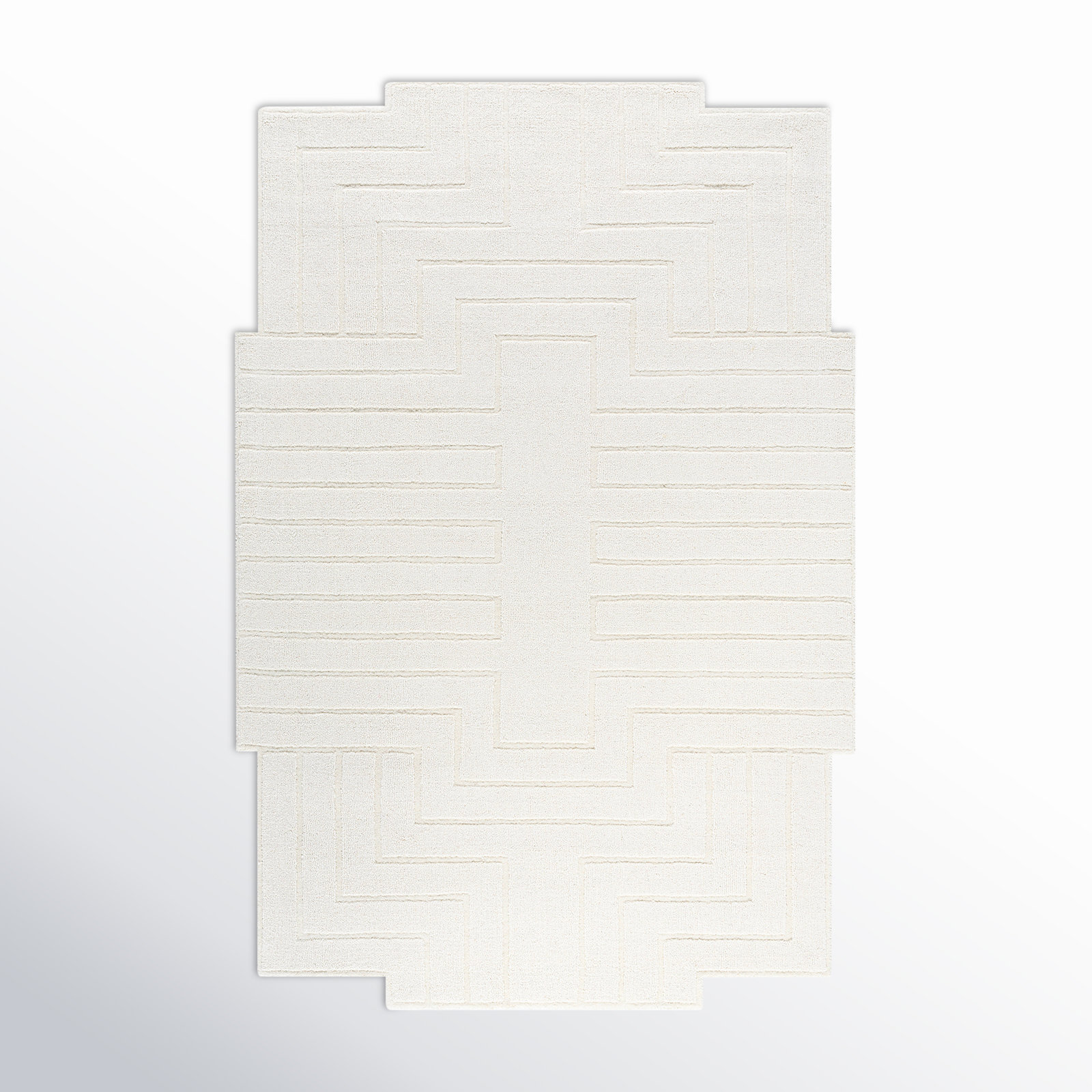 Loretto Hand-Loomed White Wool Rug, Novelty 8' x 10'