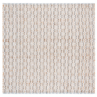 Natural Fiber 225 Hand Loomed Jute; Wool; Pet No Pattern Rug in Natural/Blue