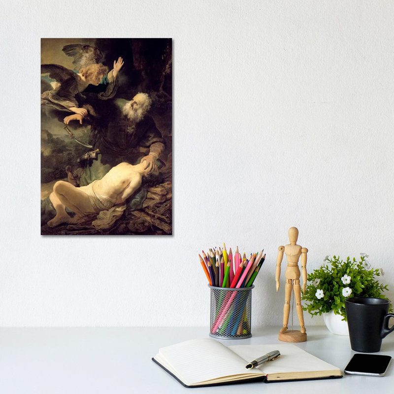 The Sacrifice Of Abraham, 1635 by Rembrandt Van Rijn - Wrapped Canvas Painting, 20.32 cm H x 30.48 cm W