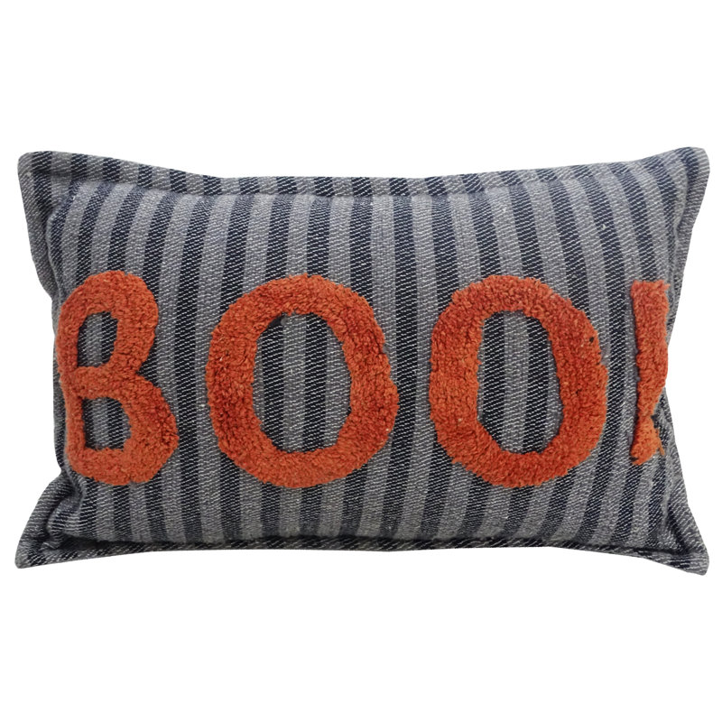 Embroidered Cotton Blend Throw Pillow