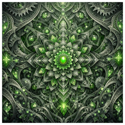 Intricate Green Mandala Wall Tapestry - Mandala Wall Decor