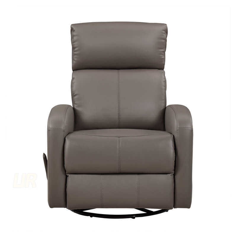 Fauteuil inclinable luxueux en cuir moka avec mouvement pivotant pour un confort et un style inégalés dans votre salon