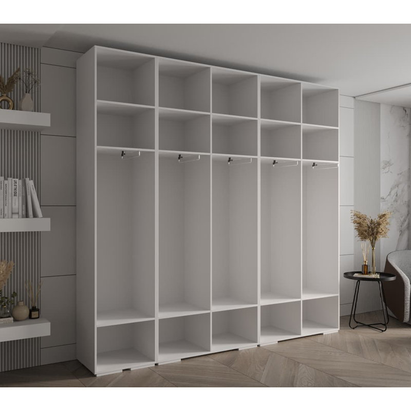 Rasab 5 Door Manufactured Wood Wardrobe, Matte White