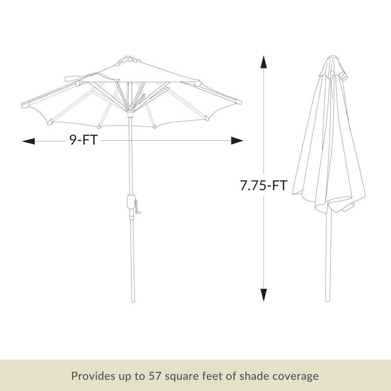 Tasmin 108'' Lighted Market Umbrella with Breez-Tex Canopy, Sand