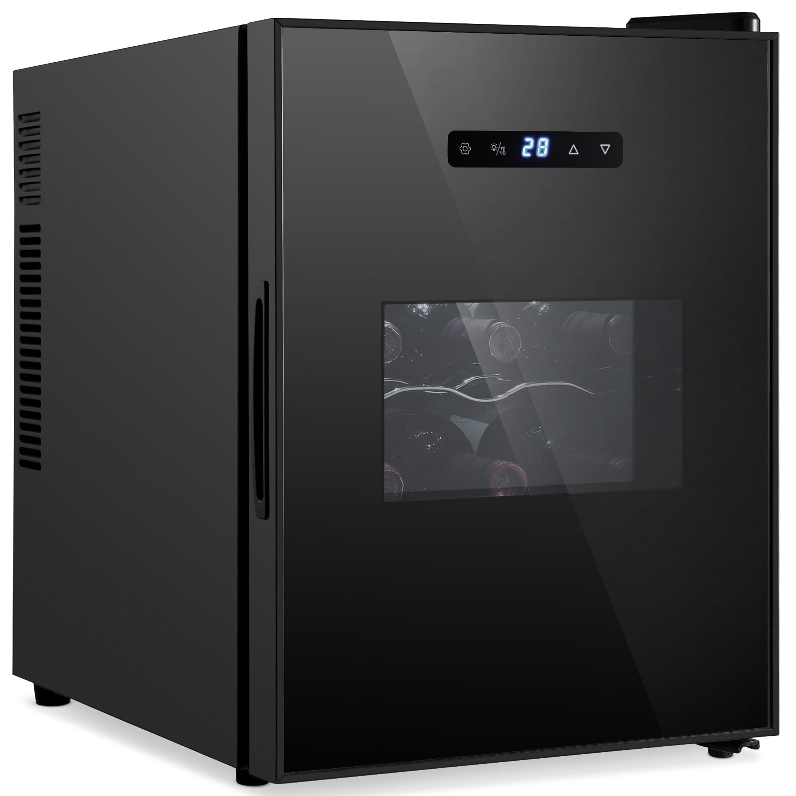 Nutrichef PKCWC128 12 Bottle Slim Fridge | For Both Adjustable Temperature 41F To 64F | Ultra Quiet | Mini Wine Cooler For Home & Office | Free Stan — FIN-0017047 | Fridge.com