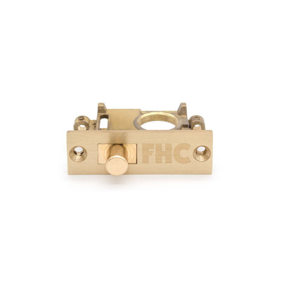 Verrou de plancher à rail de porte allongé FHC R777SL, matériau en laiton, longueur de jet de 1-1 / 16 po, diamètre de boulon de 5/8 po, pour portes en verre sans cadre, finition laiton, paquet simple