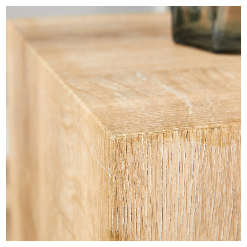 Table d'appoint moderne en MDF avec fini grain de bois naturel, 30 x 30 cm, idéale pour le salon.