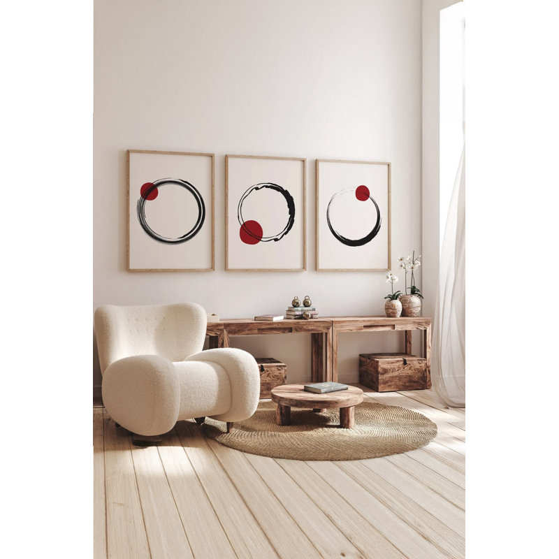Ensemble de 3 peintures élégantes encadrées décoratives, 12,9 po x 18,9 po | Cadre 100% bois massif (épaisseur: 0,8 pouce), œuvre d'art 100% MDF | Impression numérique éclatante, parfaite pour la décoration de salon et de bureau