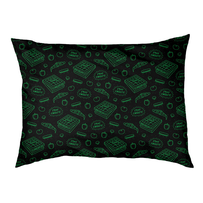 Coussin extérieur pizza Campion, Moyen (L 29,5 po x P19,5 po x H 9,5 po), Noir / Vert