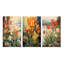 «Red Tulips Blooming Retro Illustration I», 3 pièces sur toile-843101740-843101729