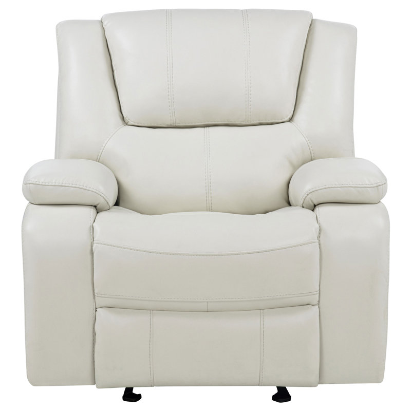 Camila Upholstered Glider Recliner Chair White, White