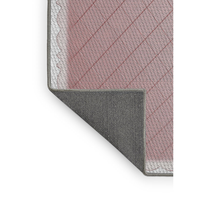Tapis décoratif rose clair géométrique Pattison, Rectangle 6 pi x 9 pi