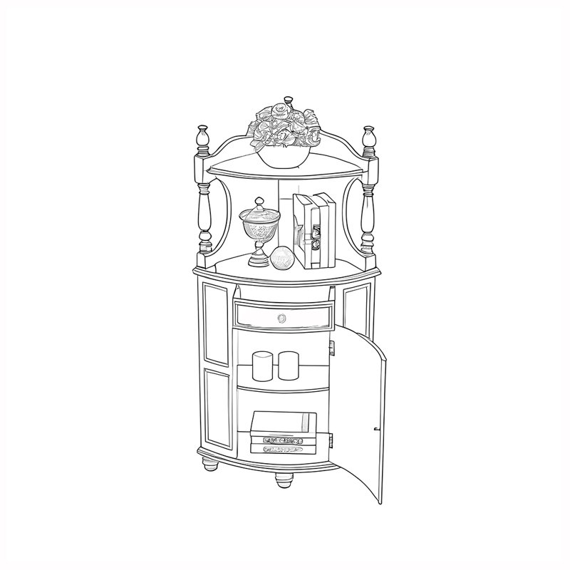 Bibliothèque de coin avec rangement élégant, (4 tablettes) H 57,09 po x l 19,69 po x P 19,69 po