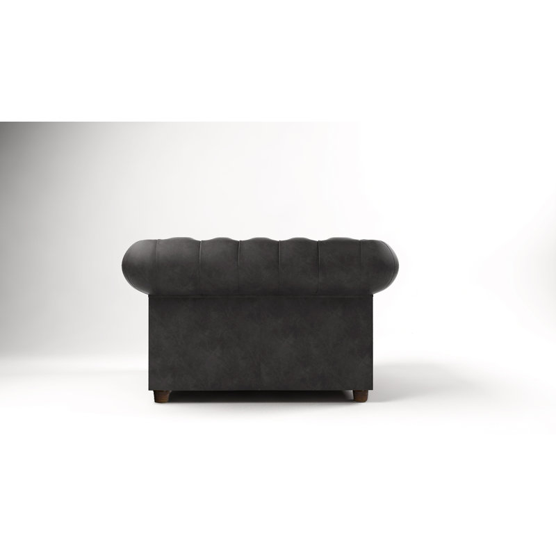 Upholstered Chesterfield Chair, Grey
