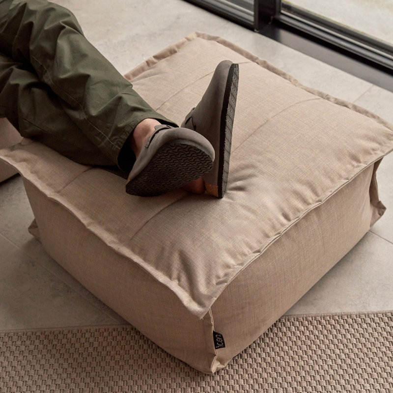 Bean Bag Bazaar Vita Ourdoor Footstool, Beige
