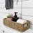 Wicker Storage Basket with Built-in Handles, Rectangular Bathroom Organizer for Toilet Tank, Vanity, Decor, Kitchen