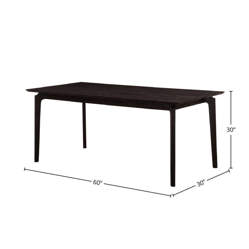 Genavie Solid Wood Dining Table, Black, 30"H x 60"L x 30"W
