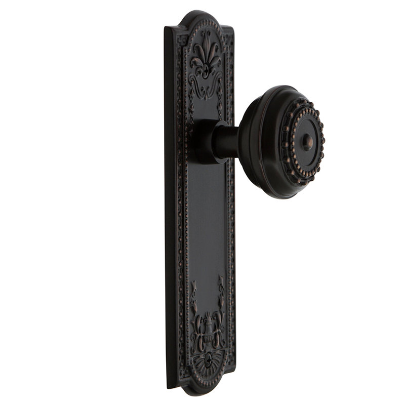 Meadows Plate with Meadows Door Knob, Timeless Bronze, 2-3/4"